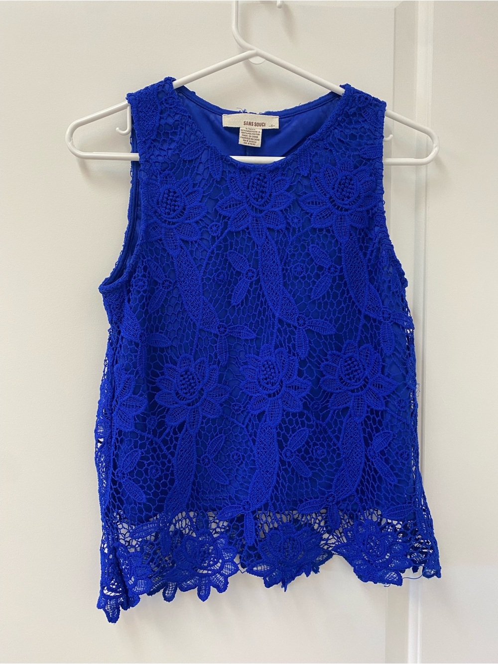 Sans Souci Cobalt Blue Floral Lace shirt